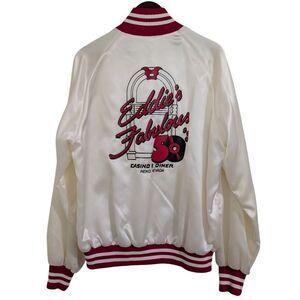 VINTAGE Westark Satin Bomber Jacket - Eddie's Fabulous 50's Casino Reno Diner XL